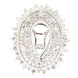 Genuine 14K White Gold 1.42CTW Diamond Semi Mount Ring - REF-164T2K