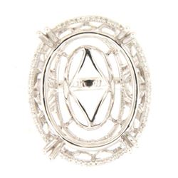 Genuine 14K White Gold 0.44CTW Diamond Semi Mount Ring - REF-131Z6T