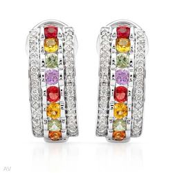 Genuine 0.6 TCW 14K White Gold Ladies Earring - REF-134X4Y