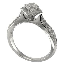 Genuine 14K White Gold 0.53CTW Diamond Semi Mount Ring - REF-66A6X
