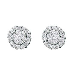 0.75CT Diamond Flower 14KT Earrings White Gold