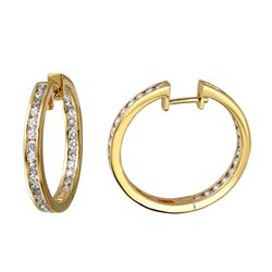 Genuine 2.28 TCW 14K Yellow Gold Ladies Earring - REF-258Z4T