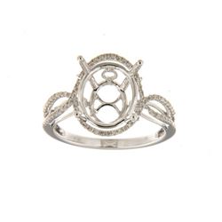 Genuine 14K White Gold 0.26CTW Diamond Semi Mount Ring - REF-44H4W