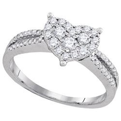 0.50CT Diamond Heart 14KT Ring White Gold