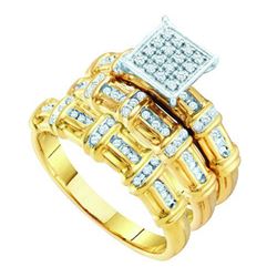 0.35CT Diamond Trio Set 10KT Ring Yellow Gold