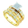 Image 1 : 0.35CT Diamond Trio Set 10KT Ring Yellow Gold
