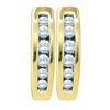 Image 1 : 0.25CT Diamond Hoops 10KT Earrings Yellow Gold