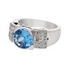 Image 1 : Genuine 18K White Gold 3CTW Topaz&Diamond Cocktail Ring - REF-102Z2T