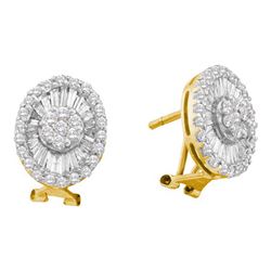 1.60CT Diamond Flower 14KT Earrings Yellow Gold