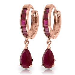 4.8 ctw Ruby Earrings Jewelry 14KT Rose Gold