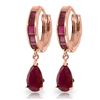 Image 1 : 4.8 ctw Ruby Earrings Jewelry 14KT Rose Gold