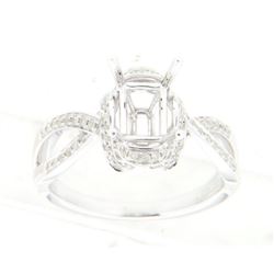 Genuine 14K White Gold 0.31CTW Diamond Semi Mount Ring - REF-55G3M