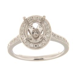 Genuine 14K White Gold 0.61CTW Diamond Semi Mount Ring - REF-73H2W