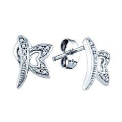 0.05CT Diamond Micro-Pave 10KT Earrings White Gold