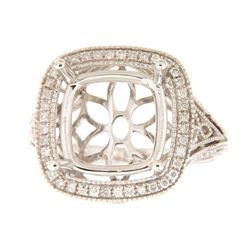 Genuine 14K White Gold 0.22CTW Diamond Semi Mount Ring - REF-64K2R