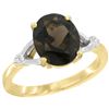 Image 1 : Natural 2.41 ctw Smoky-topaz & Diamond Engagement Ring 10K Yellow Gold - SC-CY907112-REF#24K6R