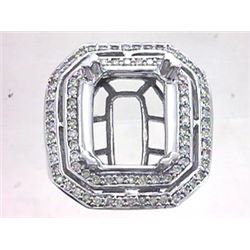 Genuine 14K White Gold 0.76CTW Diamond Semi Mount Ring - REF-165W4G