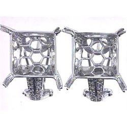Genuine 14KWhite Gold 0.18CTW Diamond Semi-Mount Earrings - REF-71H8W