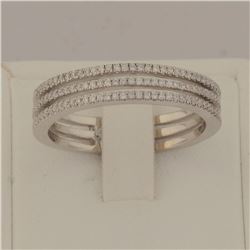 Genuine 14K White Gold 0.14CTW Diamond Rings - REF-29H2W