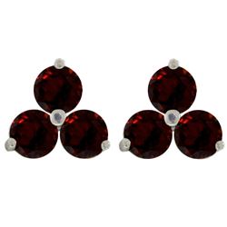 1.50 ctw Garnet Earrings Jewelry 14KT White Gold