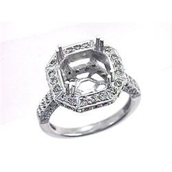 Genuine 14K White Gold 0.79CTW Diamond Semi Mount Ring - REF-96T7K