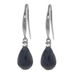 6.7 ctw Sapphire & Diamond Earrings Jewelry 14KT White Gold