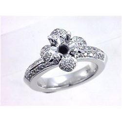 Genuine 14K White Gold 0.47CTW Diamond Semi Mount Ring - REF-126M7F