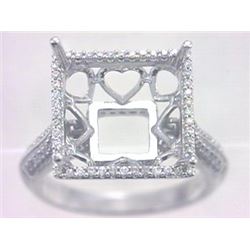 Genuine 14K White Gold 0.34CTW Diamond Semi Mount Ring - REF-51T5K