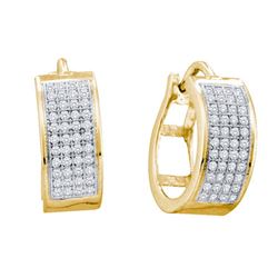 0.25CT Diamond Hoops 10KT Earrings Yellow Gold