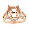Image 1 : Genuine 14K Rose Gold 0.32CTW Diamond Semi Mount Ring - REF-86G4M