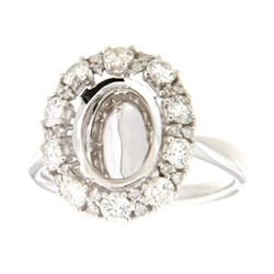 Genuine 14K White Gold 0.99CTW Diamond Semi Mount Ring - REF-124G7M