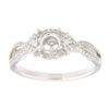 Image 1 : Genuine 14K White Gold 0.2CTW Diamond Semi Mount Ring - REF-44G4M