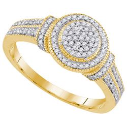 0.25CT Diamond Micro-Pave 10KT Ring Yellow Gold