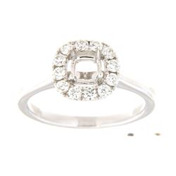 Genuine 14K White Gold 0.38CTW Diamond Semi Mount Ring - REF-57Z6T