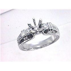 Genuine 14K White Gold 0.45CTW Diamond Semi Mount Ring - REF-92W4G