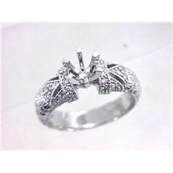 Genuine 18K White Gold 0.25CTW Diamond Semi Mount Ring - REF-88K3R