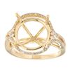 Image 1 : Genuine 14K Yellow Gold 0.48CTW Diamond Semi Mount Ring - REF-83Z2T
