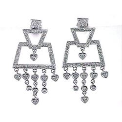 Genuine 18K White Gold 0.85CTW Diamond Earring - REF-127F8N