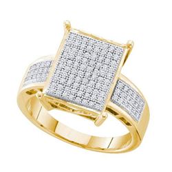 0.33CT Diamond Micro-Pave 10KT Ring Yellow Gold