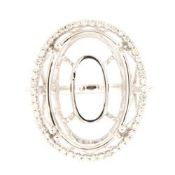 Genuine 14K White Gold 0.49CTW Diamond Semi Mount Ring - REF-96X8Y