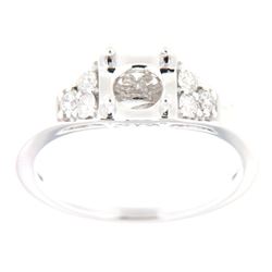 Genuine 14K White Gold 0.3CTW Diamond Semi Mount Ring - REF-58K7R