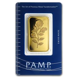 One pc. 1 oz .9999 Fine Gold Bar - PAMP Suisse Rosa In Assay