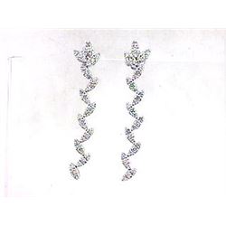 Genuine 14K White Gold 1.24CTW Diamond Earring - REF-104H9W