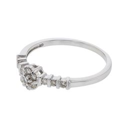 Genuine 14K White Gold 0.24CTW Diamond Cluster Ring - REF-37R4H