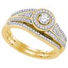 Image 1 : 0.35CT Diamond Bridal 10KT Ring Yellow Gold