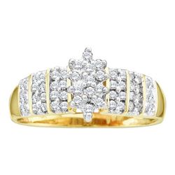 0.25CT Diamond Cluster 10KT Ring Yellow Gold