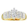 Image 1 : 0.25CT Diamond Cluster 10KT Ring Yellow Gold