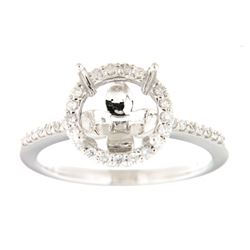 Genuine 14K White Gold 0.3CTW Diamond Semi Mount Ring - REF-52Z8T