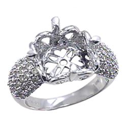 Genuine 14K White Gold 0.94CTW Diamond Semi Mount Ring - REF-104Z9T