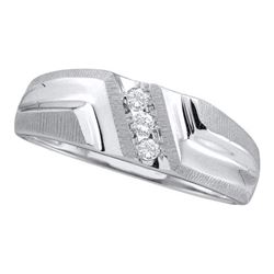 0.10CT Diamond Mens 10KT Ring White Gold